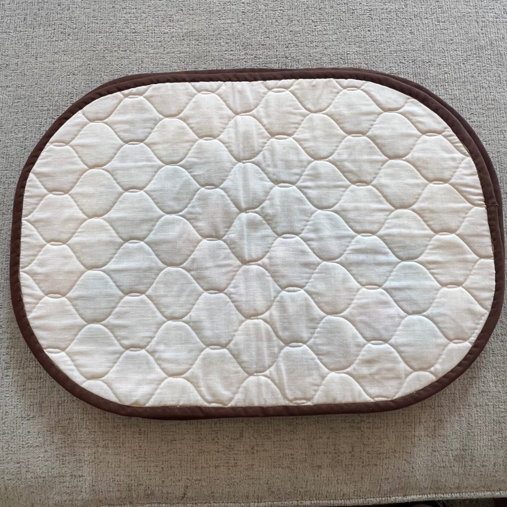 Vintage Quilted Thanksgiving Cornucopia Placemats Set of 6 Harvest Fall Oval - Picture 5 of 5